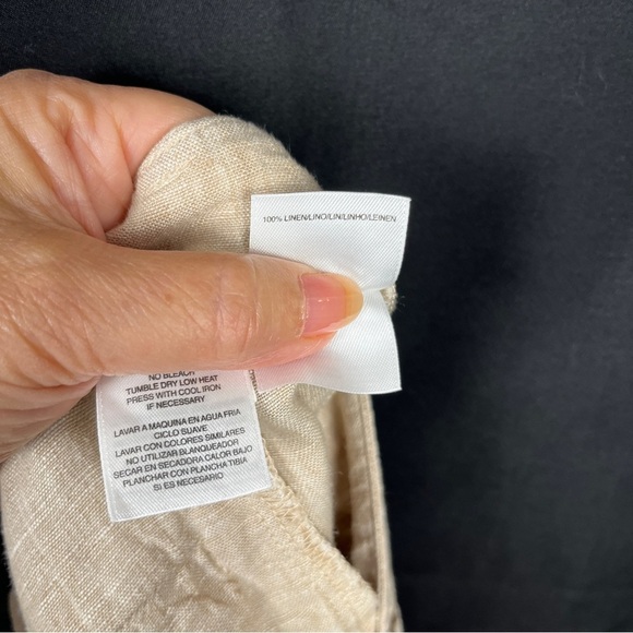 Womens Tailored 100% Linen Bermuda Trouser Shorts Natural Size 10 Jones New York - Picture 12 of 13